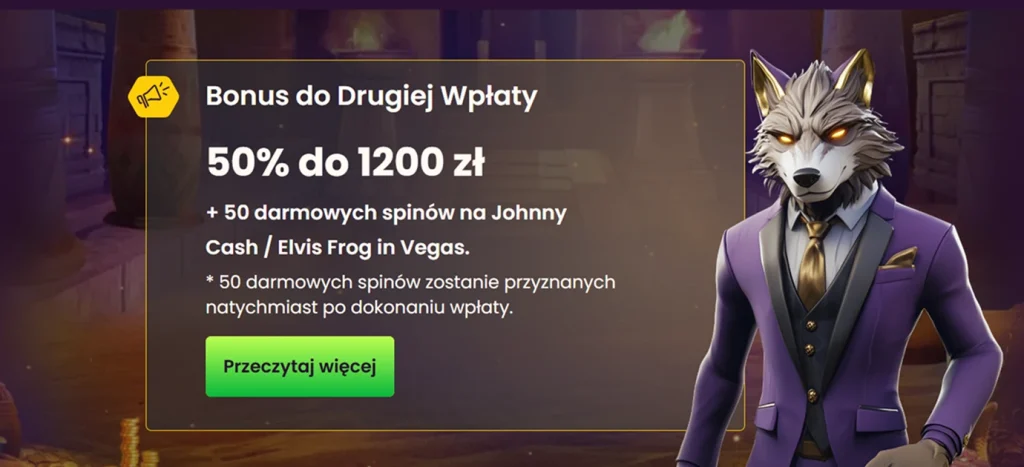 Bonus 50% do 1200 zł za drugi depozyt w Bizzo Casino
