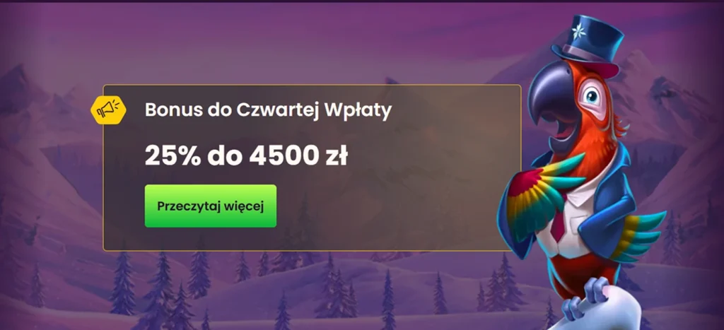 Bonus 25% do 4500 zł za czwarty depozyt w Bizzo Casino
