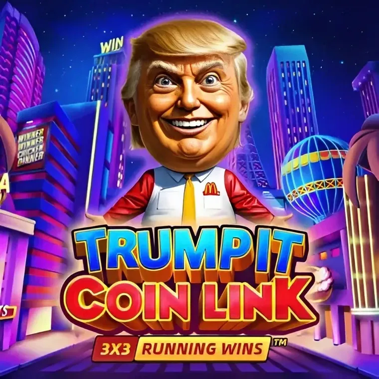 Trump It Coin Link automat z postacią przypominającą Donalda Trumpa w Bizzo Casino